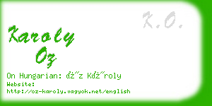 karoly oz business card